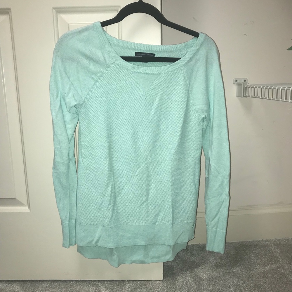 american eagle mint green sweater